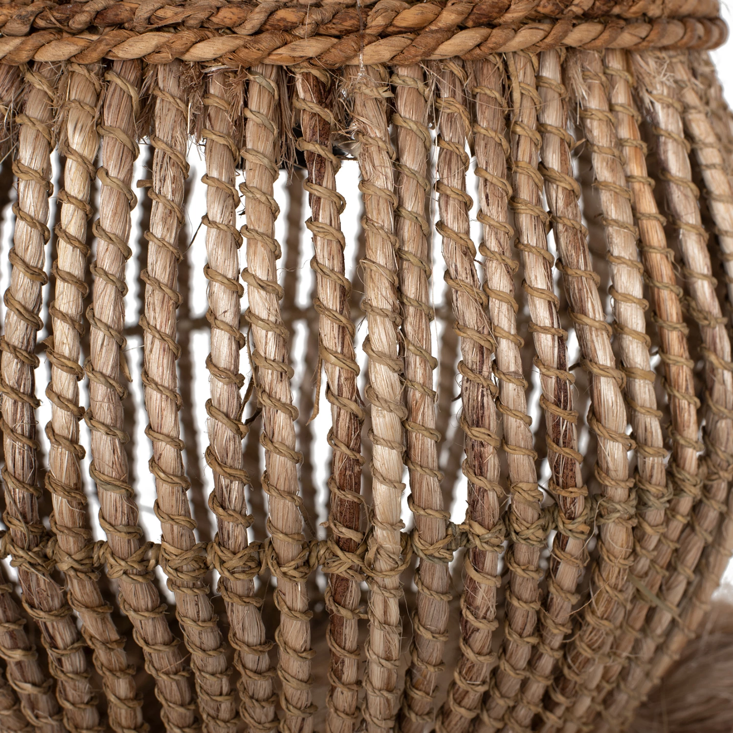 Llambë varëse tavani prej fibrash abaca natyrale 30x30x45-80Hcm.FH7772