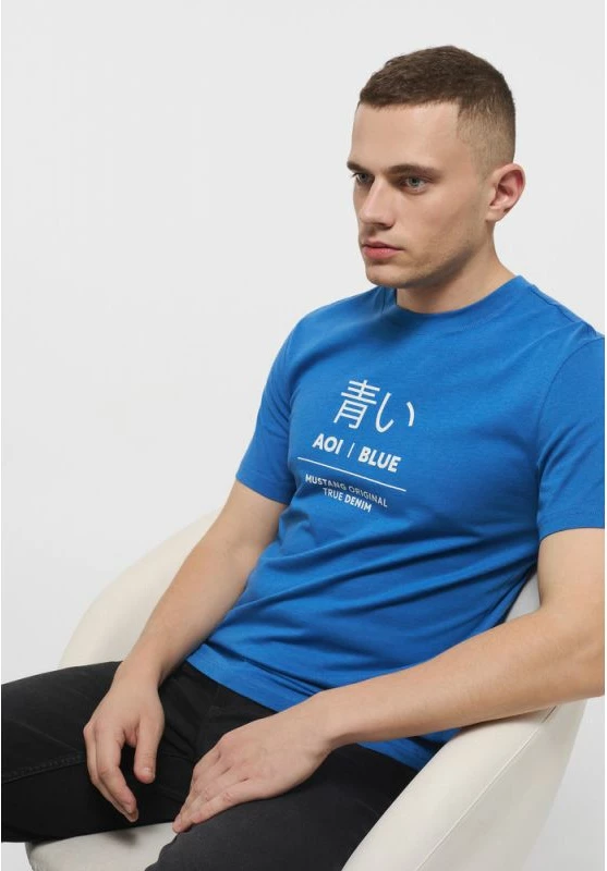 Maicë Mustang Alex C Print për Meshkuj, Blu [Madhësia: XXL]