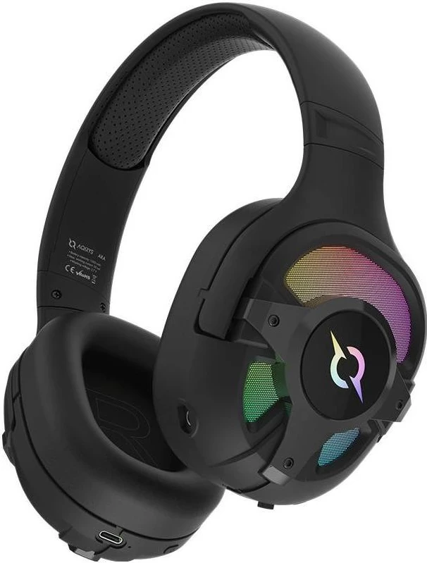 Kufje AQIRYS ARA, Wireless&BT+Wired, për lojtarë, ngjyrë e zezë