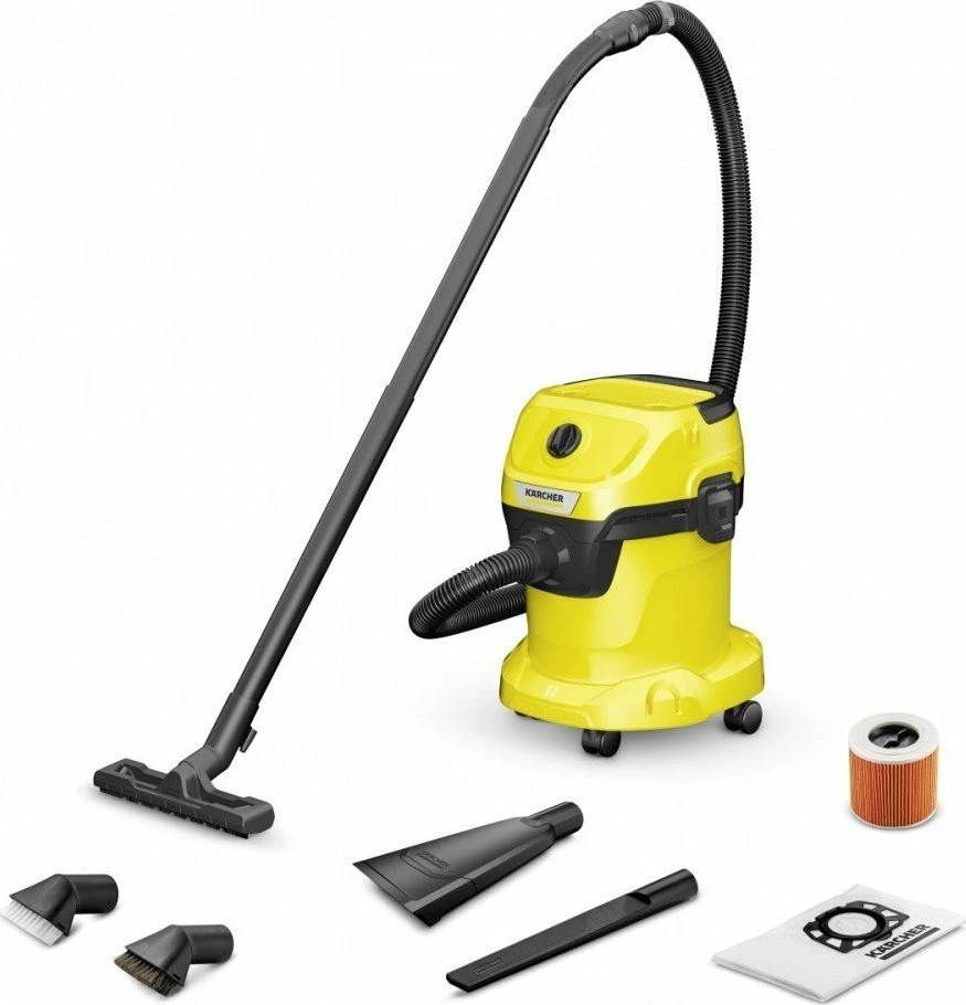 Fshesë me korrent Karcher WD 3 V-15/4/20 Car, 1000W, 15L, lagësht/e thatë, e verdhë, set me aksesorë
