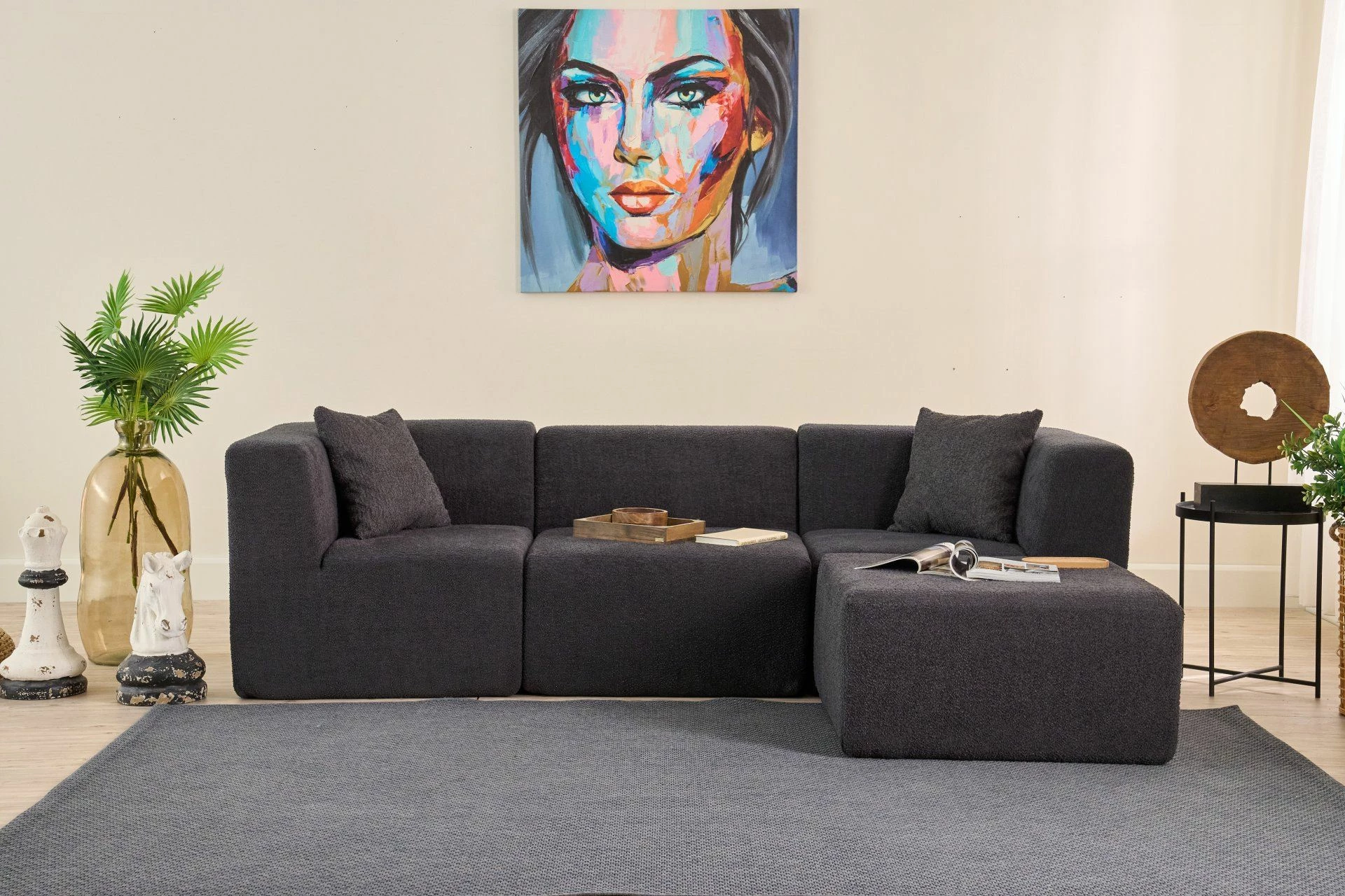 Këndare Atelier del Sofa, ngjyrë antracit, Raks