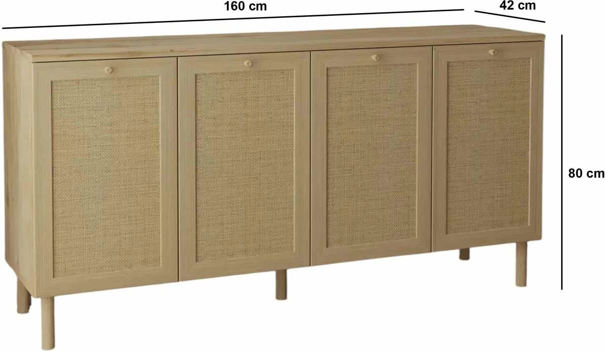 Komodë anësore Skye Decor, ngjyrë bezhë, Baru