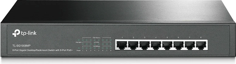 Switch TP-Link TL-SG1008MP, 8-Port Gigabit, PoE, 1U