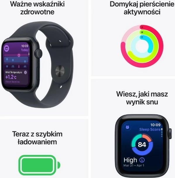 Smartwatch Apple Watch SE 3 GPS+Cellular, 40 mm, midnight, rrip sport S/M