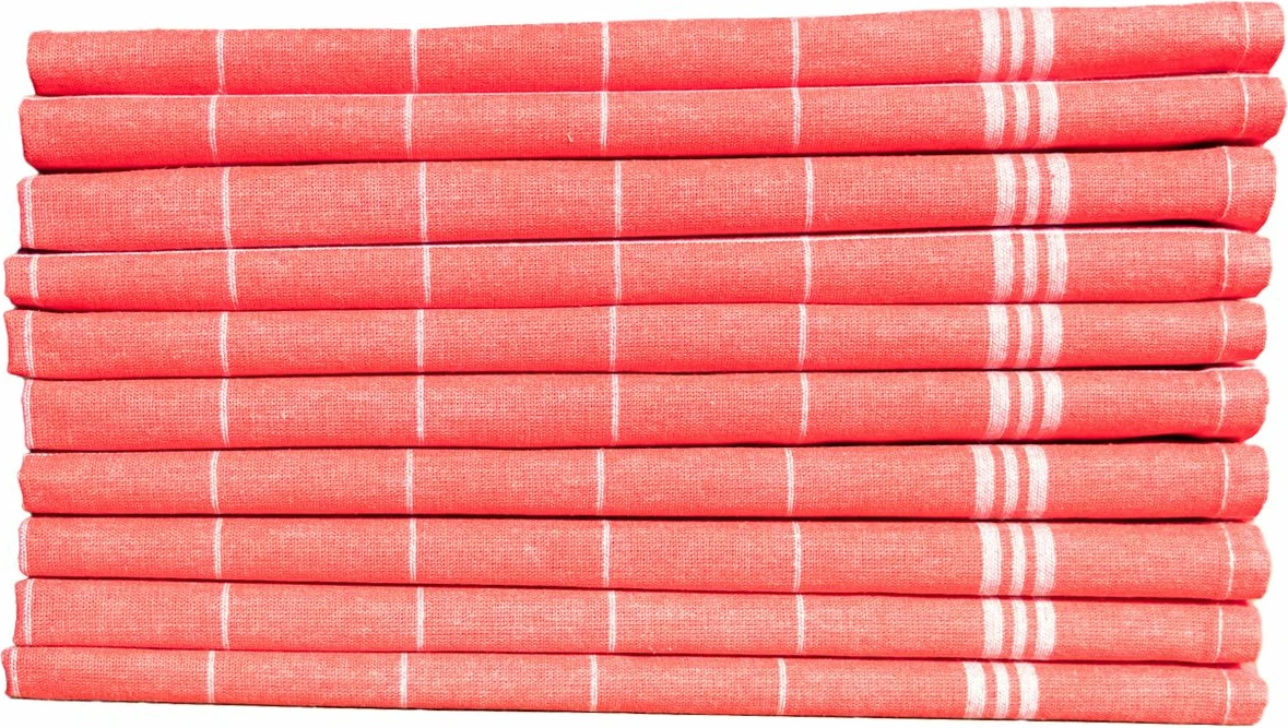 Set peshqirësh kuzhine (10 copë), Hermia Juno, të kuq e të bardhë