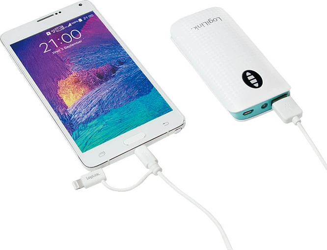 Kabllo USB 2.0 LogiLink, USB-A në Micro-USB + Lightning, 1 m, e bardhë