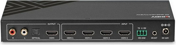 Switch HDMI LINDY 4x1 Multiview 4K60, 18 Gbps, metal, i zi
