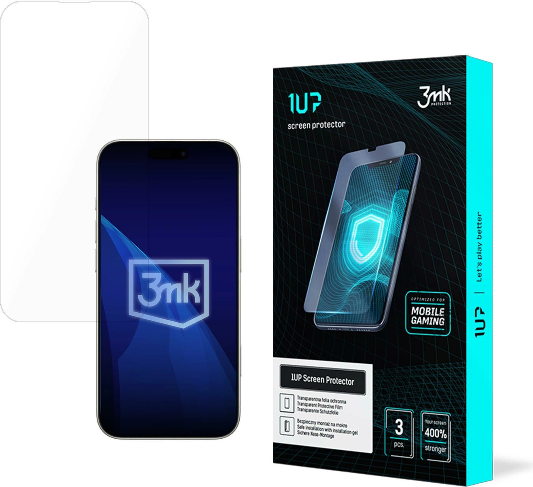 Folje mbrojtëse ekrani 3mk 1UP për iPhone 17 Air, instalim i lagësht me xhel (paketim kuti)
