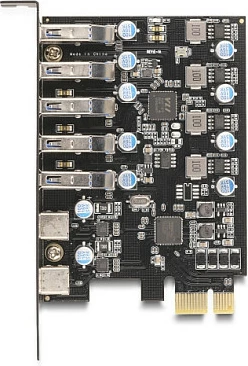 Kartë zgjerimi PCIe DeLOCK 90346, 7x USB 3.2 Gen 1 (5x Type-A, 2x Type-C), 5 Gbit/s, e zezë