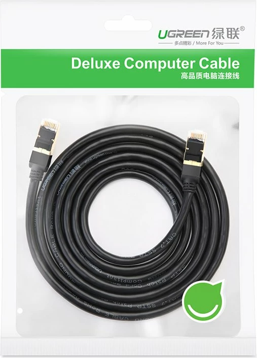 Kabllo rrjeti Ugreen Cat 7 STP, RJ45, 2m, e zezë