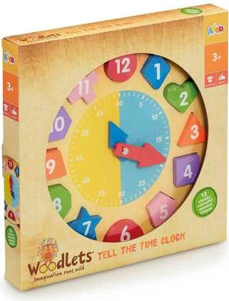 Lodër për fëmijë Woodlets Tell The Time Clock