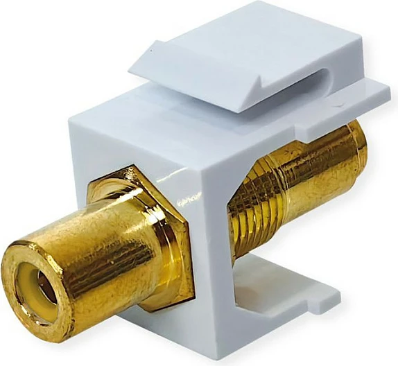 Adapter Keystone RCA VALUE RCA-Keystone-Kupplung, femër-femër, këndor, i bardhë/ari