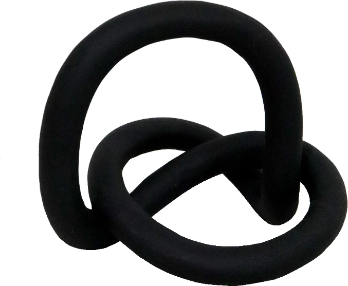 Dekorim rrumbullak CERCHIO, nyje, polirezine, e zezë, 15x12x10cm