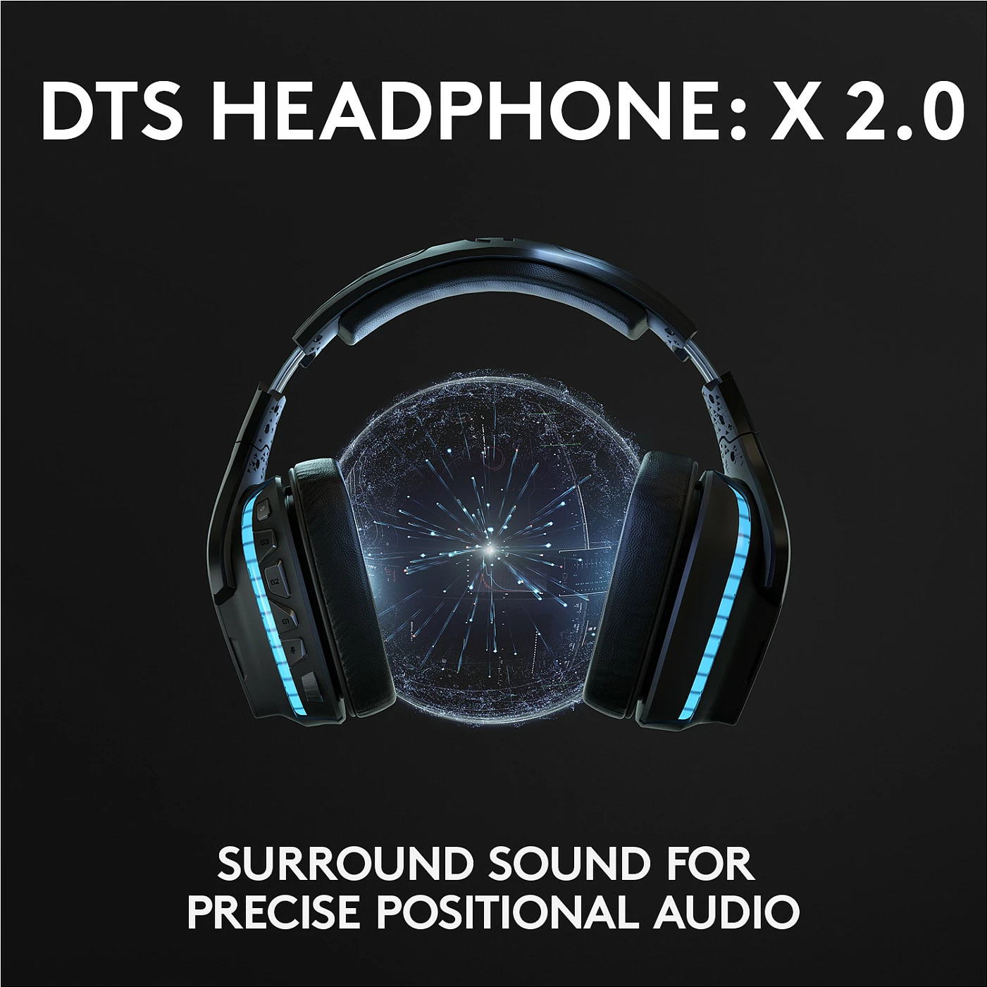 Kufje gaming Logitech G935 pa tela, 7.1 Surround Sound, e zezë, blu