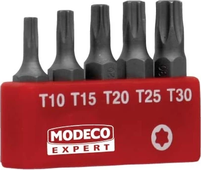 Set bitash Torx Modeco MN-15-515 25mm T10-T30, 5 copë