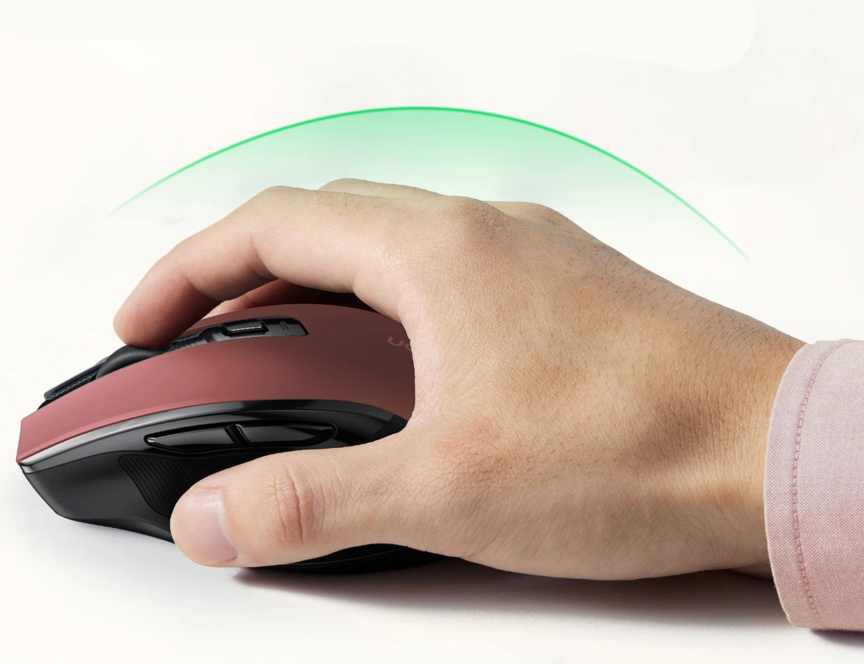 Maus pa tela Ugreen MU006, optik, 4000 DPI, Bluetooth 5.0/USB, Kuq