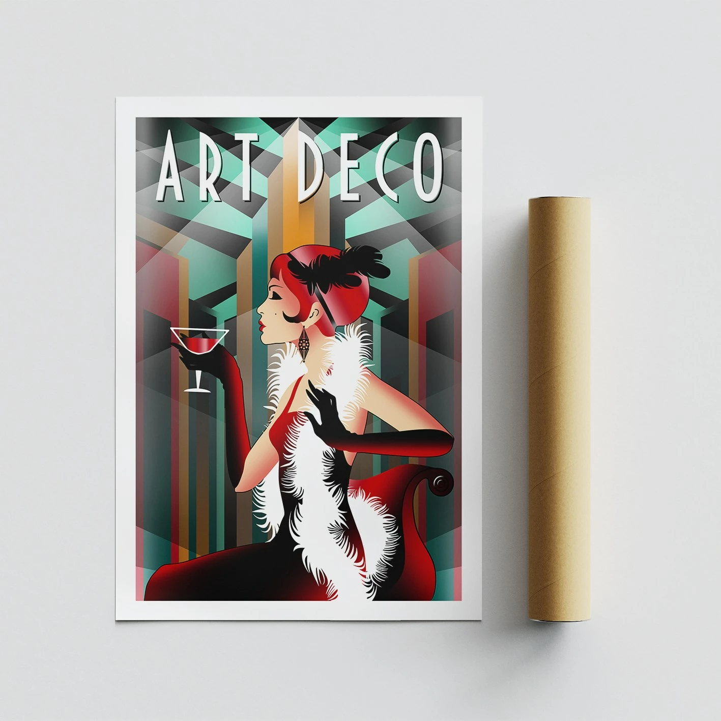 Poster A3 Art Deco, shumëngjyrësh, 29,7x42cm