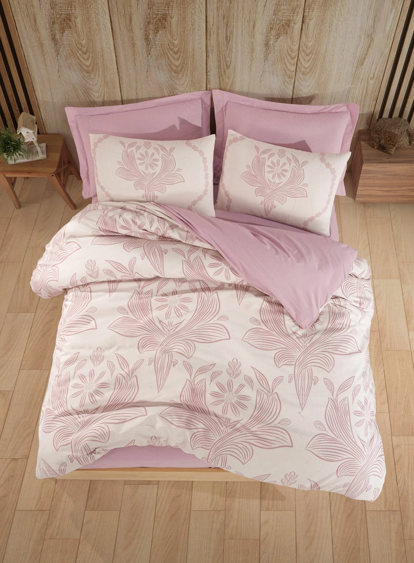 Set mbulesë për jorgan Super King, ngjyrë Dusty Rose, L'essentiel, përmasat Jumbo