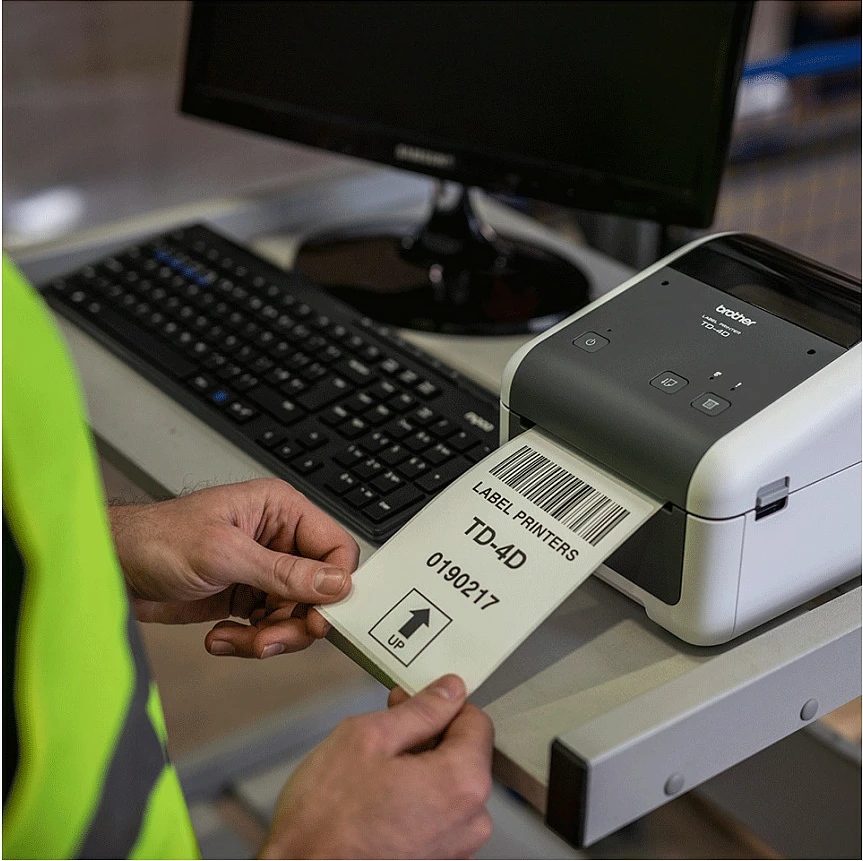 Printer etiketash Brother TD-4520DN, direct thermal, 300x300 DPI, Ethernet/USB (wired), 203 mm/s, gri/bardhë