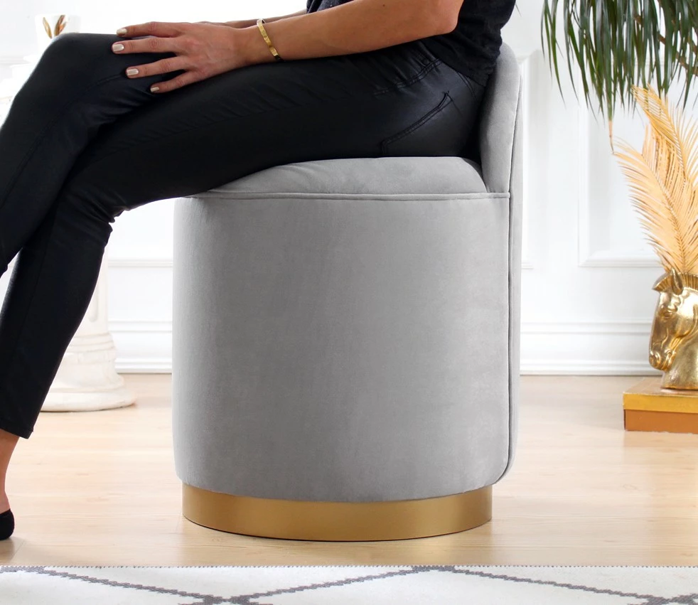 Puf Atelier del Sofa, ngjyrë gri e çelët, Dover