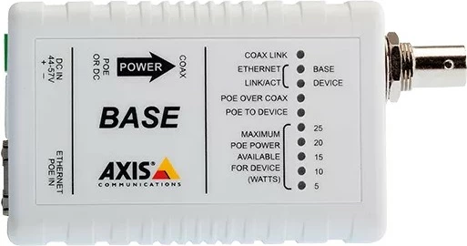 Adapter bazë Axis T8641 PoE+ over Coax, për AXIS T8640, i bardhë