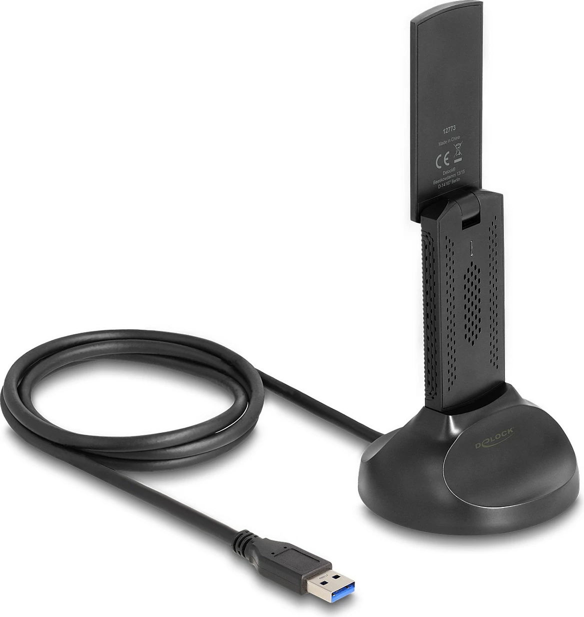 Adapter Wi-Fi USB DeLOCK AX3000, Wi-Fi 6E tri-band (2.4/5/6 GHz), 1201+574 Mbps, i zi