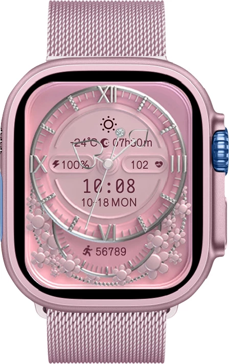 Smartwatch Moye Kronos 4 Mini 1.75\" TFT, IP67, Bluetooth 5.2, rozë, set me 7 rripa