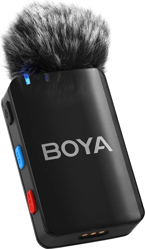 Set mikrofonash pa tela BOYA BOYAMIC 2-02 2.4GHz USB-C, 2 transmetues + marrës, 32-bit float, 8GB, me kuti karikimi, i zi