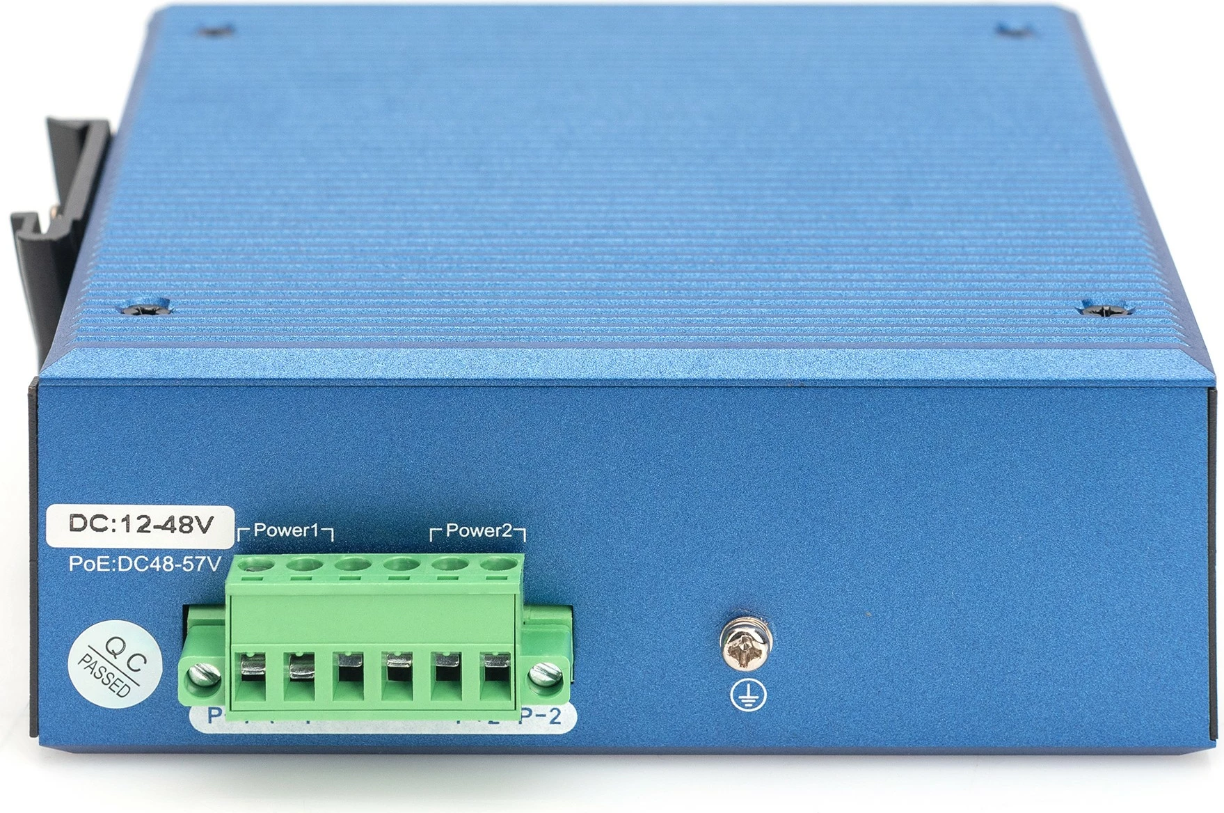 Switch industrial Digitus DN-651152, 8 porte Gigabit, 4 porte SFP, kasë metalike, IP40, blu