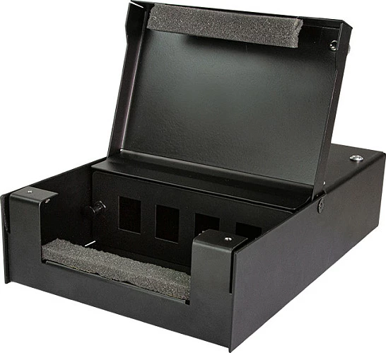 Kuti konsolidimi LogiLink për 4 Keystone Jack, metal, e zezë