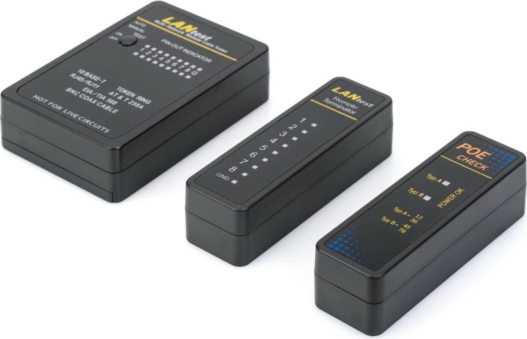 Testues kabllosh rrjeti Digitus DN-14001-1, RJ45/RJ12/RJ11/BNC, me PoE, zi