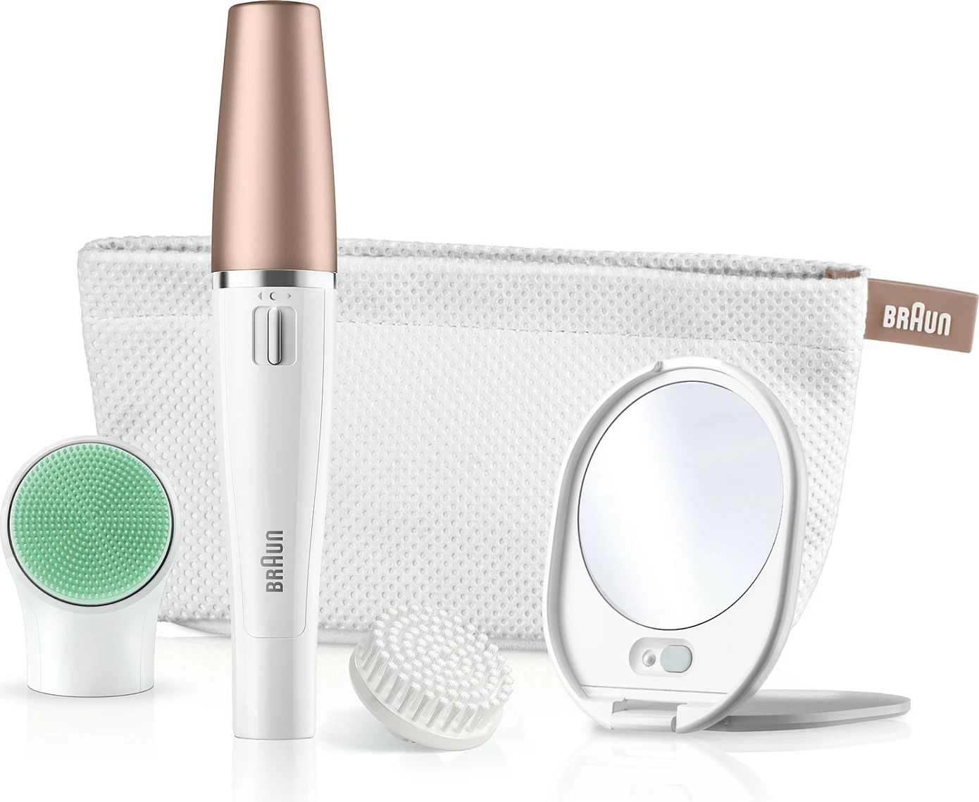 Epilator fytyre Braun FaceSpa 851V, AA 1.5V, ari/bardhë