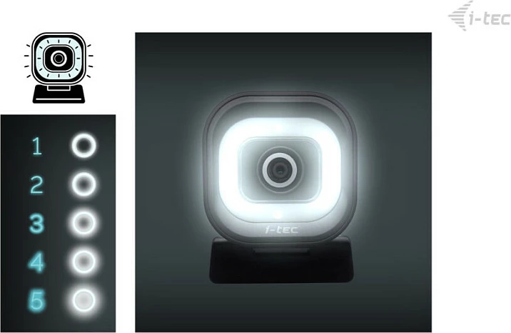 Webcam i-tec SOLOMON 700 STREAM, 4K, Ring Light, 60fps, 8.29MP, e zezë