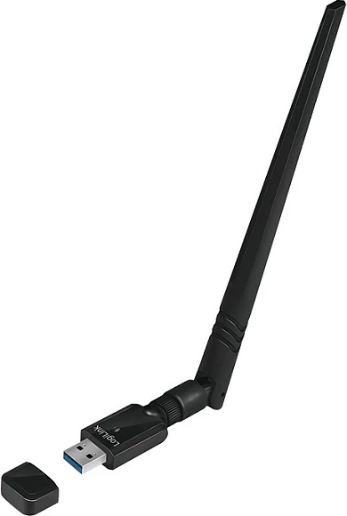 Adapter Wi‑Fi USB LogiLink 802.11ac, 1200 Mbps, USB 3.0, 2T2R, me antenë, i zi