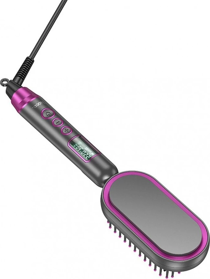 Furçë elektrike për drejtim flokësh HOCO HP44, LCD, 120-220°C, PTC, vjollcë