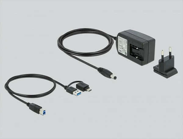 Docking station DeLOCK USB Dual HDMI, USB 3.2, LAN Gigabit, Audio 3.5 mm, e zezë/bardhë