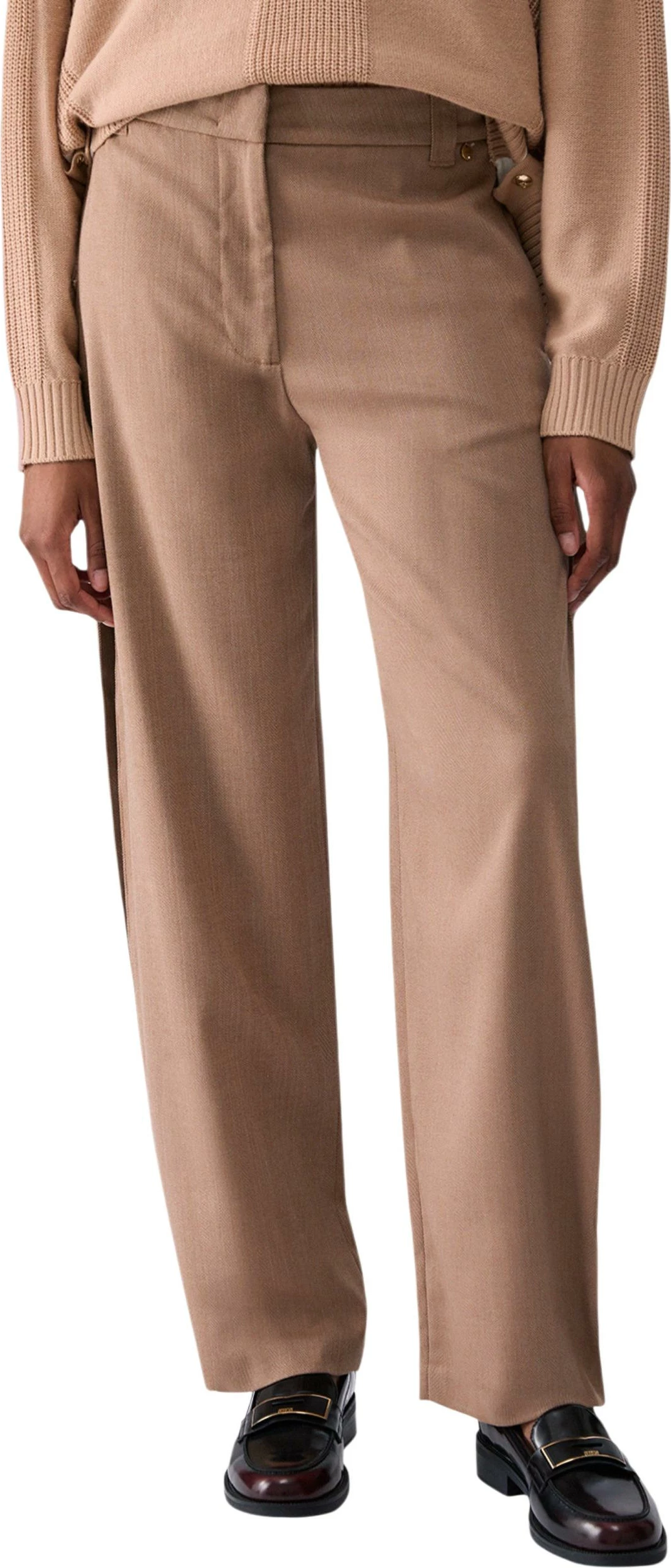 Pantallona Liu Jo PANTS WF6087 T732A për femra, bezhë e errët
