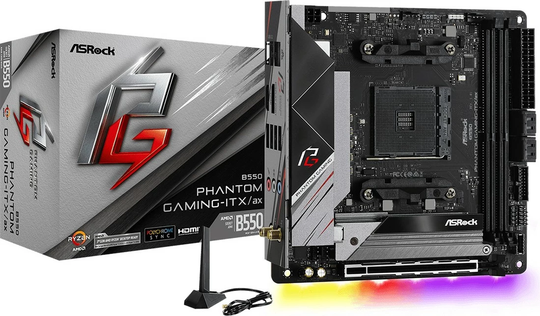 Pllakë amë ASRock B550 Phantom Gaming-ITX/a, AMD, Socket AM4, 64 GB, mini ITX