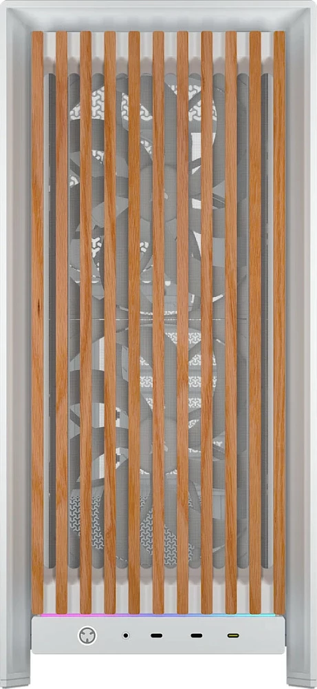 Kasë Corsair FRAME 5000D Wood RS Performance, Midi Tower, panel xhami i temperum, RGB, White/Oak