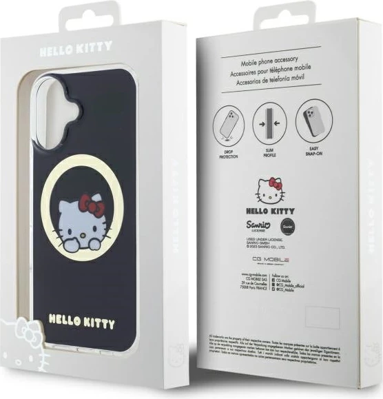 Mbështjellës Hello Kitty IML Sweet Kitty MagSafe për iPhone 16, Zi