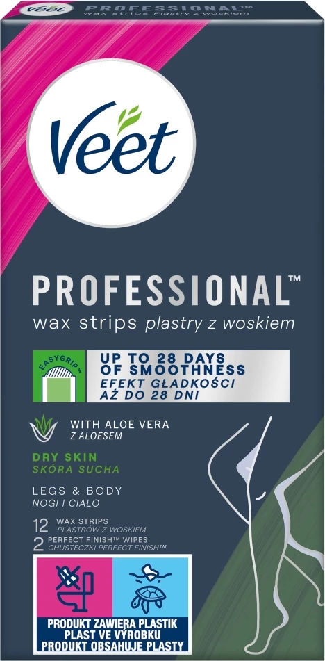 Shirita me dyll për depilim Veet për femra për lëkurë të thatë, 12 copë