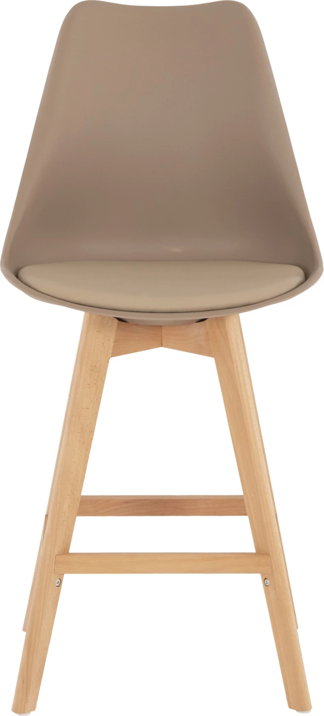 Karrige për bar VEGAS FH8000.55, lartësi mesatare, polipropilenë ngjyrë kapuçino, dru ahu natyral, 47x58x103H cm., set prej 4 copë