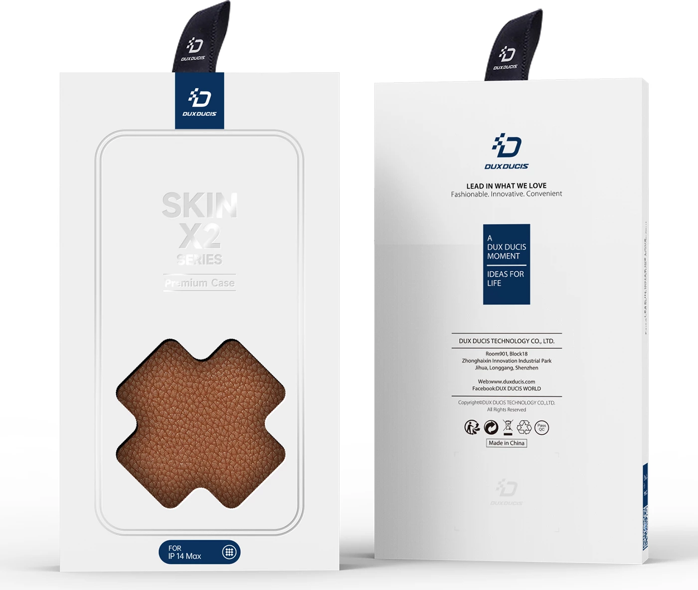 Mbështjellës Dux Ducis Skin X2 për iPhone 14 Plus, me kapak magnetik, kafe