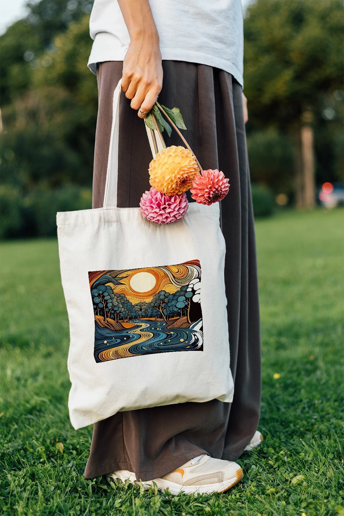 Çantë tote Zoozie Bags, model 21, shumëngjyrëshe
