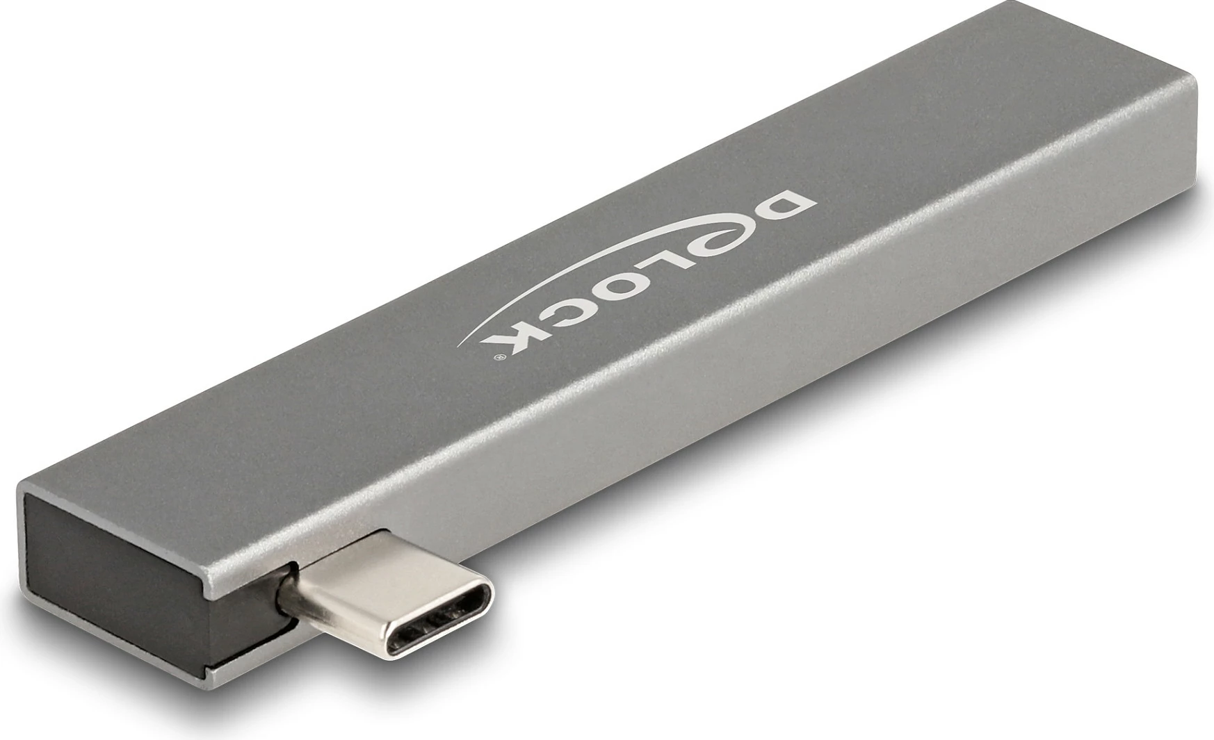 Hub USB DeLOCK 3-port, USB-C, 1x USB-C + 2x USB-A, 5Gbps, gri