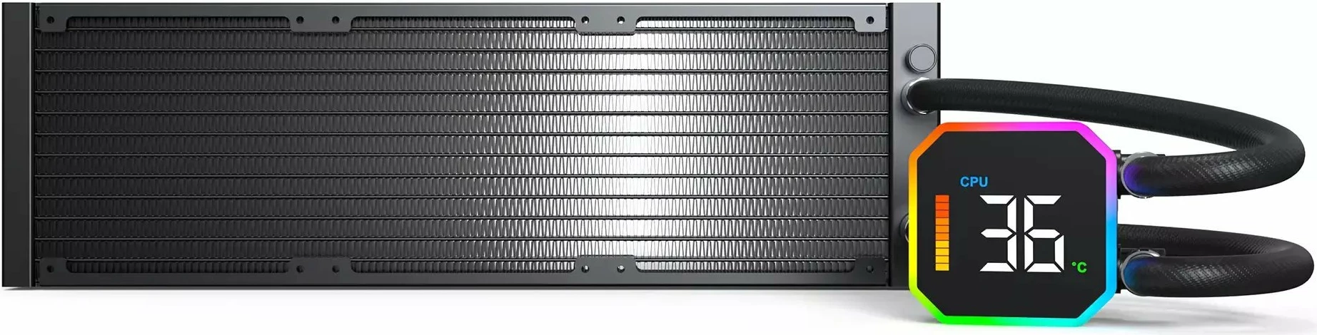 Ftohës uji AIO Montech HyperFlow Digital 360, LCD, 3x120mm ARGB, i zi