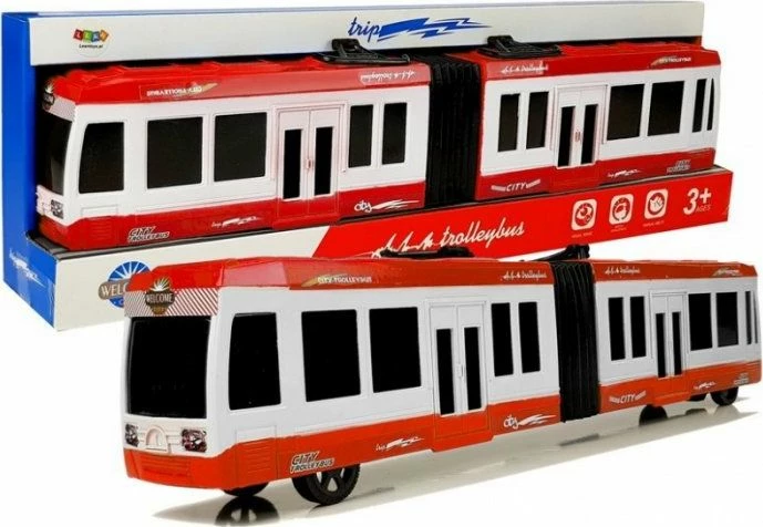 Autobus lodër Lean Sport Articulated Bus friksion 47 cm i kuq