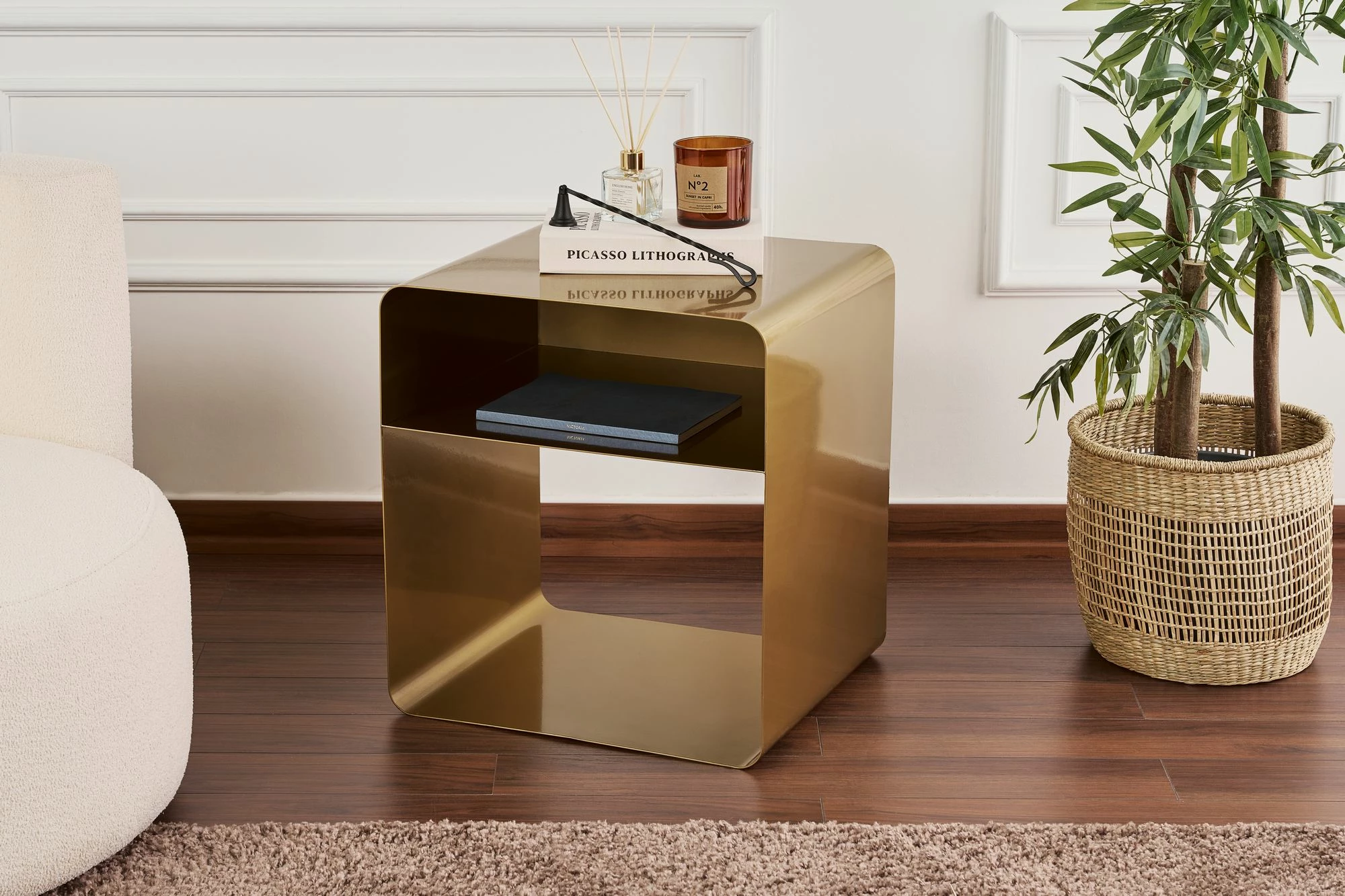 Tavolinë anësore, ngjyrë ari, Skye Decor, SHB-012-A