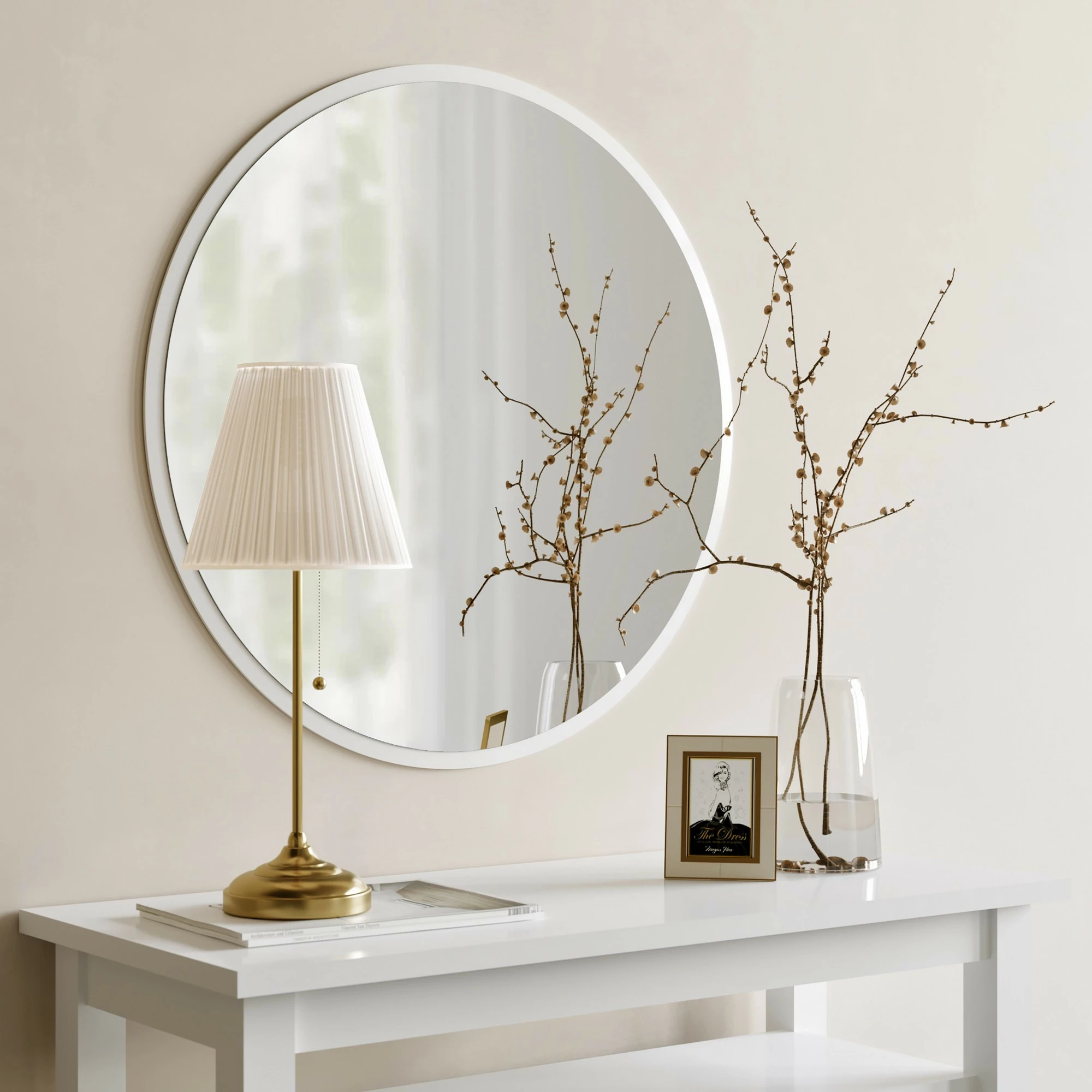 Aynë dekorative e bardhë, Hanah Home, rrethore, A706