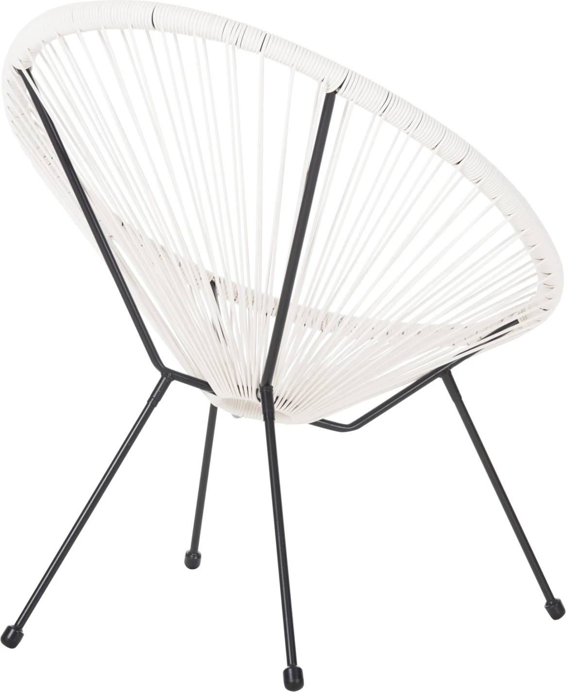 Karrige e jashtme lloj foleje ACAPULCO FH5872.12 metal i zi-ratan sintetik në të bardhë 71x72x80Hcm